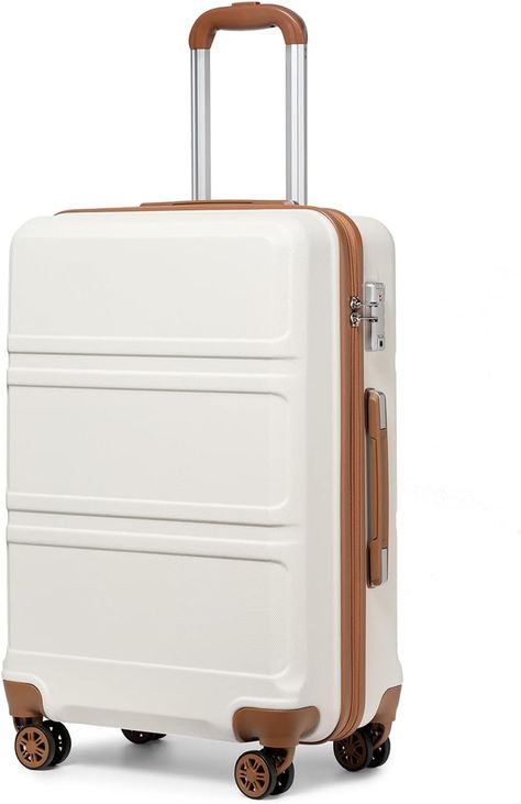 Kono Fashion Hand Luggage Lightweight ABS Hard Shell Trolley Travel Suitcase with TSA Lock and 4 Wheels Cabin Carry-on Suitcases 2 Year Warranty Durable (20", Cream White) : Amazon.co.uk: Fashion Small Carry On Luggage, Spinner Wheel, Cute Suitcases, Bday Wish List, Disney Baby Clothes, Expensive Things, Amazon Website, Packing Clothes, Carry On Size