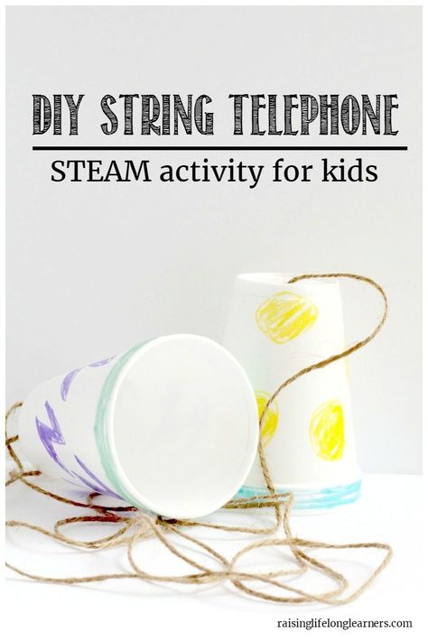 String Telephone Explanation: How Sound Waves Travel - Making a cup and string telephone is a classic kids' activity. Make it a little more scientific with this string telephone explanation! Tin Can Telephone, Can Telephone, Sound Experiments, Famous Inventors, Steam Activity, Sound Science, 1st Grade Science, Cup Phones, Styrofoam Cups