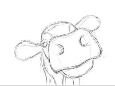 Animal Sketches Easy, Modele Zentangle, Easy Pencil Drawings, Beautiful Pencil Drawings, Pencil Drawings For Beginners, Cow Face, Pencil Drawings Easy, Pattern Inspiration, Easy Doodle Art