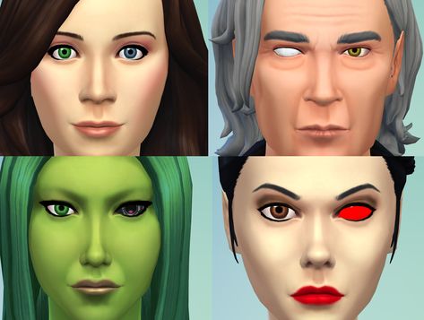 Mod The Sims - 2 Different Eyes (Heterochromia, Blind Eye, Sci-Fi/Fantasy Eyes) Sims 4 Heterochromia, Sims 4 Heterochromia Eyes, Eyes Heterochromia, Heterochromia Eyes, Fantasy Eyes, Multi Colored Eyes, Different Eyes, Sims 4 Cc Eyes, Eye Texture