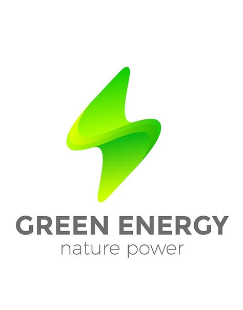 Clean Energy Logo, Renewable Energy Design, Green Energy Logo, Energy Logo Design, Green Electricity, Electric Logo, Brand Template, Branding Identity Inspiration, Power Logo