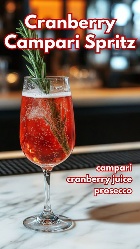 Cranberry Campari Spritz Recipe Campari Spritz, Sparkling Punch, Campari Cocktails, Best Christmas Cocktails, Cafe Ole, Creamy Eggnog, Spritz Recipe, Sparkling Cocktail, Prosecco Cocktails