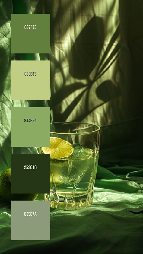 Colors:
637F3E
C0CE83
8AAB61
253616
8C9C7A Vivid Color Palette, Still Life Composition, Pantone Colours, Light Lime Green, Christmas Color Palette, Slice Of Lime, Model Paint, Color Palette Design, Sale Banner