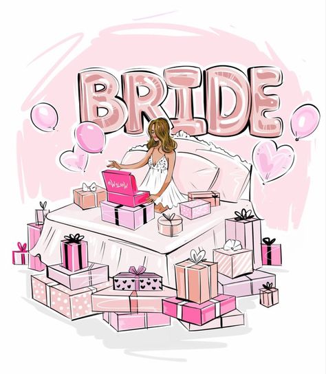 Bride To Be Illustration, Team Bride Logo, Princess Sofia Cupcakes, Marriage Illustration, Bride Clipart, Bridal Art, Wedding Drawing, Wedding Dress Sketches, Miss To Mrs