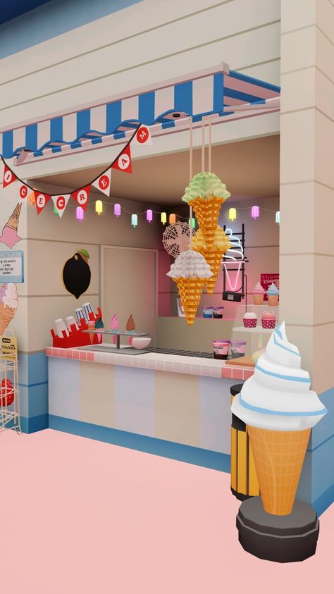 Milkshake Shop Design, Toko Ice Cream, Ice Cream Kiosk, Milkshake Shop, Store Plan, Ice Cream Business, Ice Cream Cart, Kawaii Background, Ice Cream Van