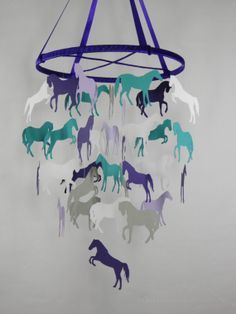 Mixing teal colors with a horse themed bedroom for girls room Horse Mobile, Horse Themed Bedrooms, Horse Bedroom, Horse Nursery, Cowgirl Room, Horse Room, Grey Crib, Horses Theme, Childs Bedroom