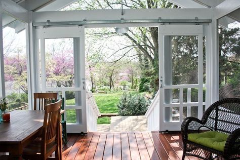 Screened Porch Doors, Back Porch Designs, Veranda Design, Screen Porches, Porch Kits, Porch Design Ideas, Screened Porch Designs, Screened In Deck, Sliding Screen Doors