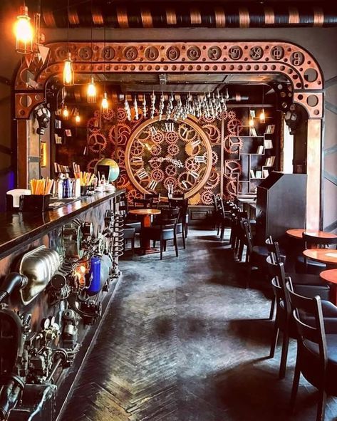 Steampunk Restaurant, Steampunk Cafe, Steampunk Bar, Victorian Burlesque, Steampunk Store, Steampunk Gadgets, Steampunk Jacket, Steampunk Tendencies, Industrial Restaurant