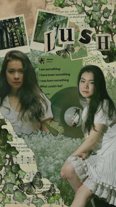 #lush #mitski #mitskishuffle #mitskilush #green Lush Mitski, Mitski Poster, Phone Wallpapers, Collage Art, Lush, Phone Wallpaper, Wallpapers, Collage, Green