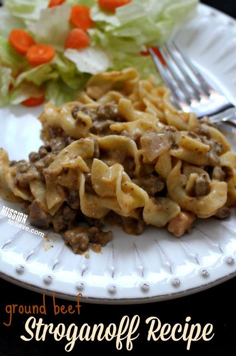 This easy Ground Beef Stroganoff Recipe is perfect for busy weeknight meals. Sometimes called Mock Stroganoff or Homemade Hamburger Helper- always called a fam fave! Perfect for adding into your meal planning rotation. Ground Beef Stroganoff Recipe, Busy Weeknight Meals, Easy Ground Beef Stroganoff, Recipes Using Ground Beef, Beef Stroganoff Recipe, Ground Beef Stroganoff, Easy Ground Beef, Homemade Hamburger, Stroganoff Recipe