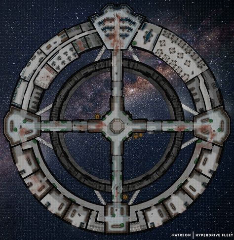 Looks like it might not be good news in the Ouroboros Space Station. 😬 Space Map, The Ouroboros, Station Map, Cartographers Guild, Sci Fi Rpg, Dnd World Map, Tabletop Rpg Maps, Sci Fi Ships, Rpg Map