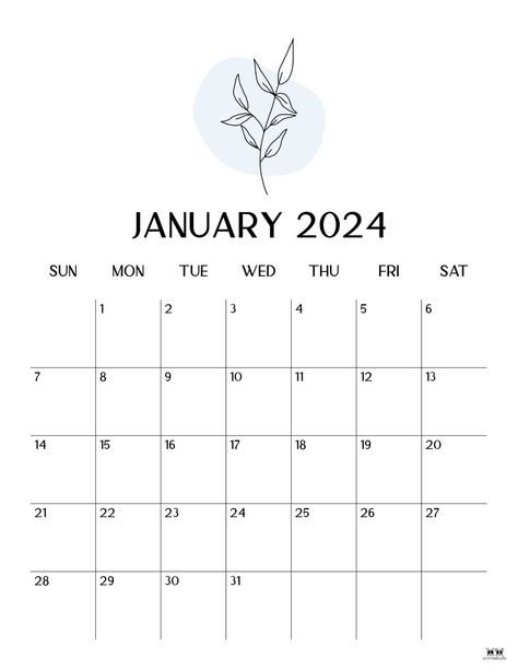 January 2024 Calendars - 50 FREE Printables | Planners 2024, 2024 Background, Quarterly Planner, Daily Schedules, Digital Weekly Planner, Habit Tracking, Print Planner, Cute Planner, Print Calendar