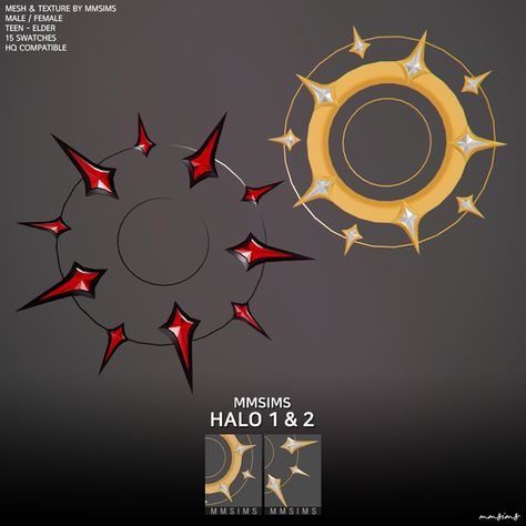 MMSIMS Halo 1 & 2 | MMSIMS on Patreon Halo Design Concept Art, Halo Reference Angel, Halo Sims 4 Cc, Halos Drawing Reference, Angel Halo Drawing Reference, Halo Drawings Angel, Angel Halos Drawing, Halo Design Angel, Angel Halo Drawing