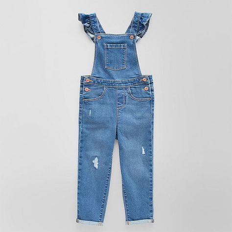 Okie Dokie Toddler & Little Girls Overalls, Color: Ava Wash - JCPenney Girls Overalls, Okie Dokie, Girls Wardrobe, Stretch Fabric, Overalls, Wardrobe, Free Shipping, Fabric