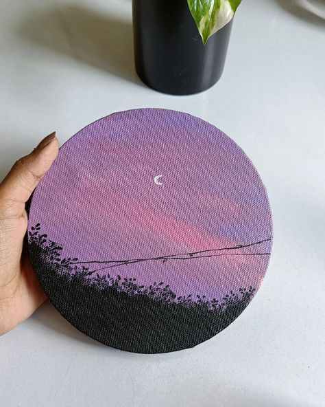 Purple sunset 🌆 💜 Acrylic painting on canvas #paintingoftheday #canvaspainting #arttherapy #art Painting Ideas On Canvas Purple, Purple Painting Ideas On Canvas, Purple Painting Ideas, Sunset Acrylic Painting, Painting Ideas On Canvas Easy, Sunset Acrylic, Sunset Painting Acrylic, Purple Painting, Painting Purple