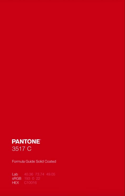 Color Rojo, Red Pantone Color, Red Branding Color Palette, Red Pantone, Cherry Red Pantone, Red Colour, Red Pantone Colour Palettes, Pantone Colors Red, Shades Of Red Pantone