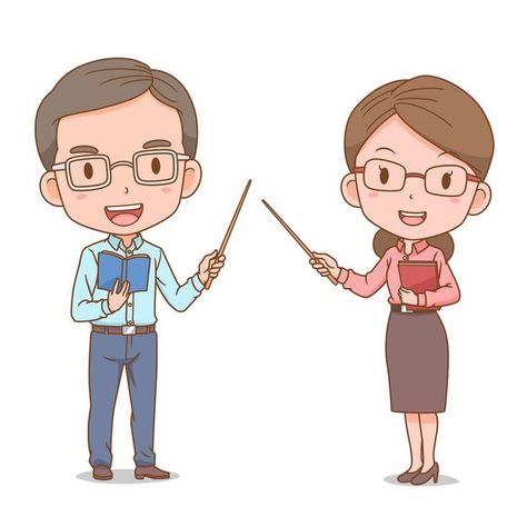 Cute couple cartoon of teachers. | Free Vector #Freepik #freevector #school #education #woman #man Teachers Illustration, Child Behavior Problems, Teacher Cartoon, Male Teacher, Geography Lessons, Female Teacher, Conceptual Illustration, Happy Teachers Day, Character Collection