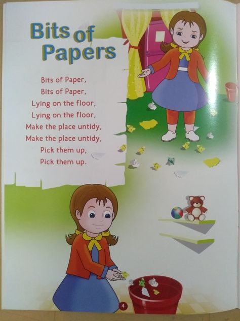 Bits Of Paper Rhyme, English Rhymes For Lkg, Short Rhymes, English Rhymes For Kids, Short Nursery Rhymes, Preschool Rhymes, Rhyming Poems For Kids, Nursery Poem, Preschool Poems