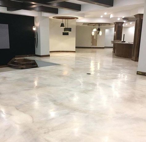 Is Epoxy Flooring Good for Homes? Pros | Cons & Cost | tilen.space Epoxy Floor Salon, Farmhouse Epoxy Floor, White And Gold Epoxy Floor, White Marble Epoxy Floor, Epoxy Floors In Home Kitchen, Metallic Epoxy Floor Basement, Basement Epoxy Floor Ideas, Dark Epoxy Floor, Epoxy Basement Floor Ideas