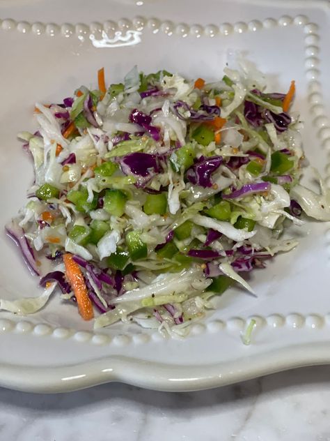 MARINATED COLE SLAW Marinated Slaw Recipe, Marinated Slaw, God Already Knows, Cabbage Slaw Recipes, Low Calorie Salad, Salt Light, Berry Dessert, Cole Slaw, Slaw Recipes