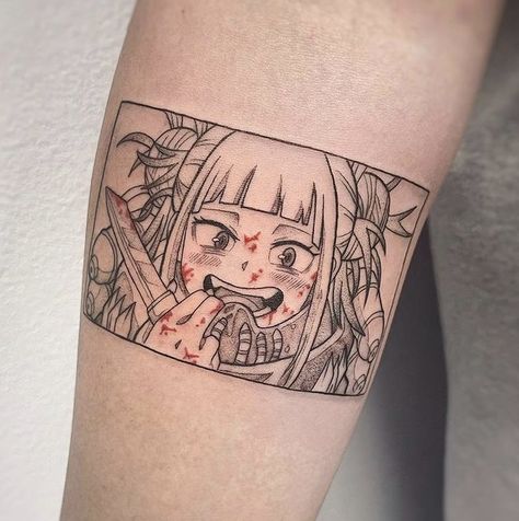 Mha Tattoos, Toga Himiko, Geniale Tattoos, Anime Tattoo, Cute Little Tattoos, Funny Tattoos, Little Tattoos, Anime Tattoos, Cute Tattoos