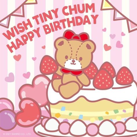 Tiny Chum, Sanrio Art, Sanrio Wallpaper, Happy Birth, October 27, 13th Birthday, Kawaii Art, Sanrio Characters, Red Bow