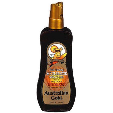 Australian Gold Exotic Dark Tanning Accelerator Spray Gel with Instant Bronzer, 8 fl oz Australian Gold Tanning Lotion, Tanning Accelerator, Natural Tanning Oil, Tan Accelerator, Best Tanning Lotion, Tanning Tips, Australian Gold, Tanning Oil, Tanning Lotion