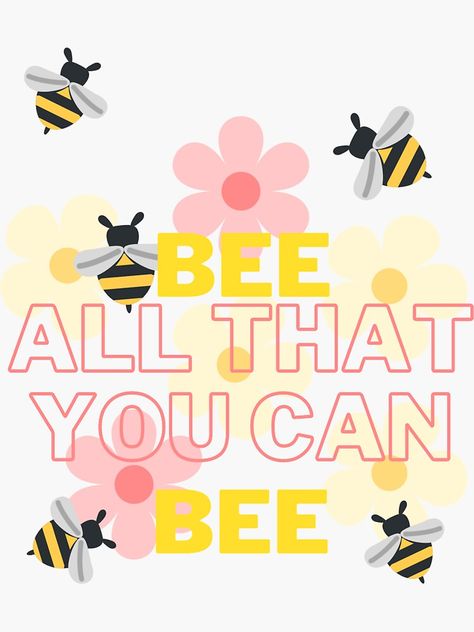 Colorful BEE all that you can bee design Motivational Sticker, Bee Design, Painted Rocks, Bee, Home Decor Decals, Canning, For Sale, Quick Saves, Color