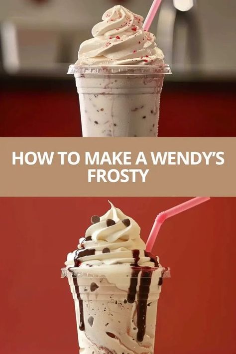 This homemade version of the classic Wendy's Frosty captures the creamy, chocolatey goodness of the original while offering a lighter, low-calorie alternative. Perfect for satisfying a sweet tooth or sharing with friends, this easy recipe requires just a few simple ingredients and a blender. How To Make Wendy’s Frosty’s, Wendy’s Frosty, Wendy's Vanilla Frosty Recipe, Homemade Wendy's Frosty Recipe, Low Cal Drinks, Wendys Frosty Recipe, Wendy's Frosty, Wendys Frosty, Frosty Recipe