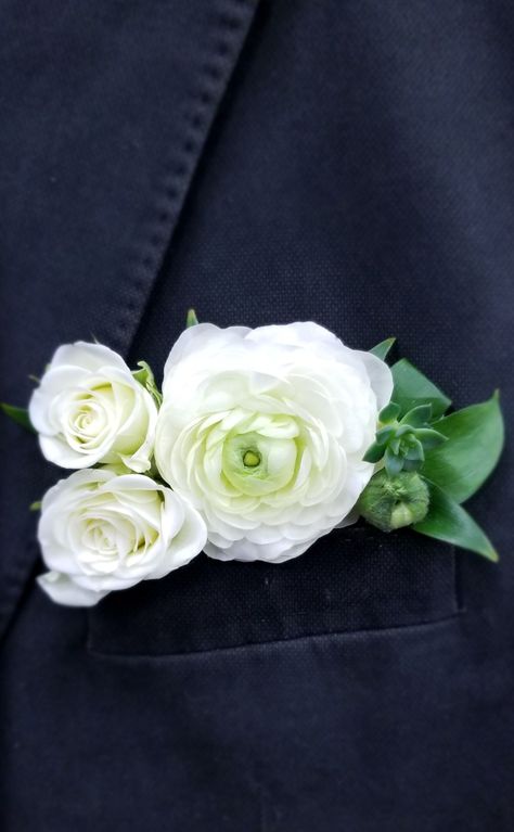 Pocket Square Boutonniere Ranunculus, Pocket Boutonniere White Rose, Pocket Boutonniere Rose, White Floral Pocket Square Boutonniere, Pocket Flowers Groom White, Pocket Square Boutonniere White, White Floral Pocket Square, White Flower Pocket Boutonniere, Pocket Boutonniere Simple