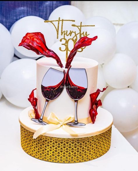 Red Wine Cake Design, 40th Birthday Cake For Women Elegant Awesome, Creative Birthday Cakes For Women, Women Birthday Cakes Elegant, Amazing Birthday Cakes For Women, Cake Designs For Women Birthday, Wine Cake Ideas Birthday, Cake 40 Birthday Woman, 35th Birthday Cake For Her