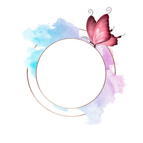 Logo Frame Design Graphics, Pink Logo Design, Butterfly Circle, Collage Photo Frame Design, Floral Cards Design, Nail Salon Design, Flower Graphic Design, Instagram Frame Template, Instagram Ideas Post