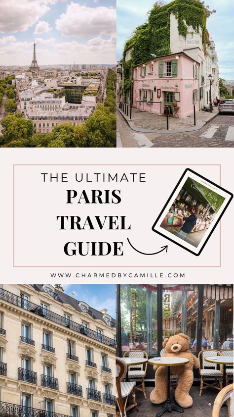 Paris is one of Charmed By Camille's favorite cities to visit. After several trips plus a recent full-month stay, she has gathered all of her favorite places in Paris to eat, drink, shop, and tour, into one curated guide. Featuring over 50 pages of recommendations, tips for exploring the City of Lights, and maps so you can easily reference spots on the go. Visit the blog to shop this guide today! Best Area To Stay In Paris, Paris Packing List, What To Pack For Vacation, Paris Packing, Places In Paris, Paris Tips, Drink Shop, Cities To Visit, Paris Travel Tips