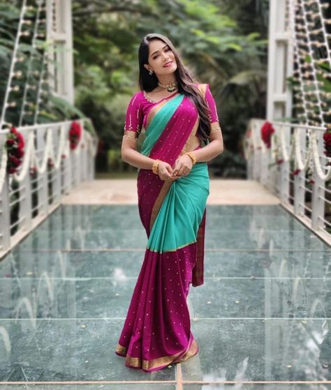 Silk Saree Blouse Designs Patterns, Bridal Sarees South Indian, Girls Dresses Diy, Mysore Silk Saree, Mysore Silk, Silk Saree Kanchipuram, Traditional Blouse Designs, Sari Blouse Designs