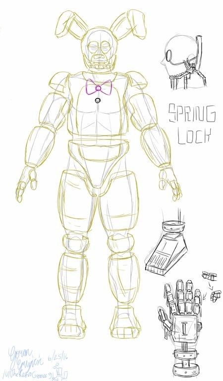 Springlock Suit Fnaf, Fnaf Animatronics Blueprints, Spring Bonnie Costume, Fnaf Suit Cosplay, Fnaf Animatronic Drawing Base, Spring Lock Failure Fnaf, Spring Bonnie Cosplay, Drawing Fnaf, Fnaf Costume