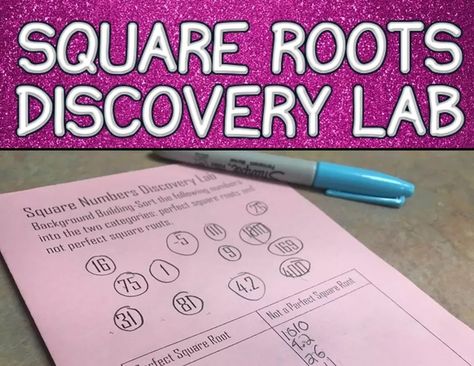 Teaching Square Roots Through Discovery - Idea Galaxy Square Numbers, Math Card Games, Secondary Math, Pre Algebra, Square Roots, 8th Grade Math, Student Drawing, Sorting Activities, Common Core Math