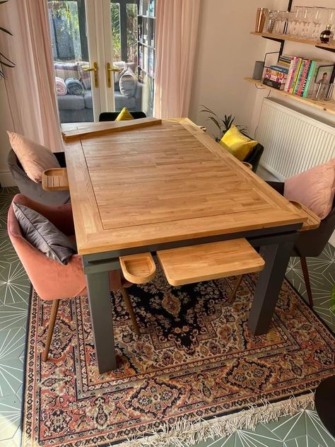 Board Game Dining Table, Gaming Table Diy, Dnd Table, Dnd Diy, Rpg Table, Board Game Room, Gaming Tables, Game Room Tables, Woodworking Projects For Beginners