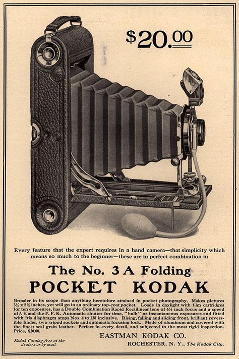 Vintage advertisement -  pocket camera... Vintage Camera Ads, Vintage Camera Advertisement, Vintage Camera Decor, Folding Camera, Fotocamere Vintage, Camera Obscura, Old Cameras, Old Camera, Old Advertisements