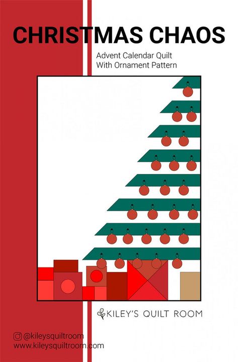 Kiley's Quilt Room Advent Quilt, Improv Piecing, Christmas Chaos, Calendar Quilts, Quilt Room, Days To Christmas, Quilt Sewing Patterns, Quilting Room, Ornament Pattern