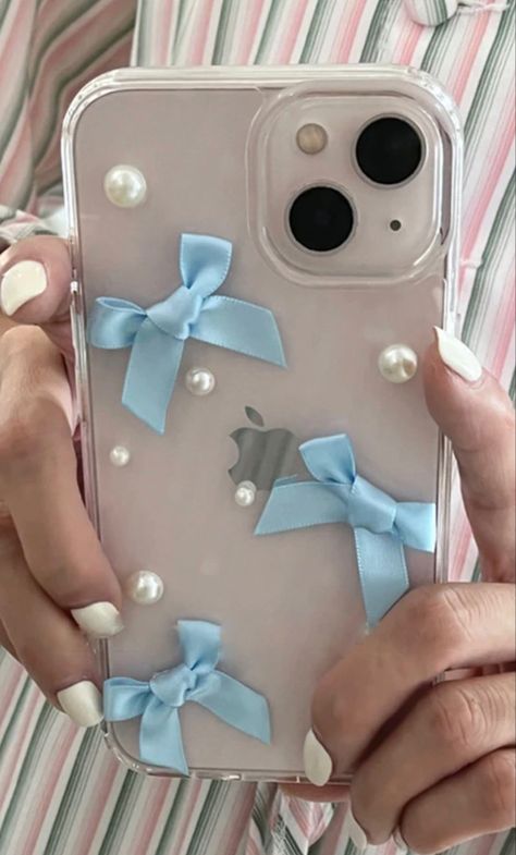 Cute 3D Pearl Ribbon Bow Soft Transparent Phone Case For iPhone 14 13 12 11 Pro Max X XR 7 8 Iphone 13 Cover Ideas, Diy Bow Phone Case, Bow Iphone Case, Ribbon Phone Case, How To Decorate Phone Case, Transparent Phone Case Ideas, Diy Phone Case Ideas, Mobile Case Diy, Pearl Phone Case