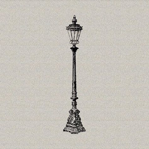 American Traditional Lamp Tattoo, Cs Lewis Tattoo Ideas, Light Pole Tattoo, Light Post Tattoo, Street Lamp Tattoo, Clock Tower Tattoo, Lamppost Tattoo, Vintage Lamp Tattoo, Lamp Post Tattoo