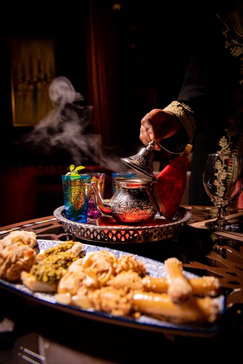 Arabian Lounge, Moroccan Dining, Savoury Bites, Arabic Tea, Arabic Culture, Sweets Bar, Moroccan Tea, Arab Culture, Moroccan Art