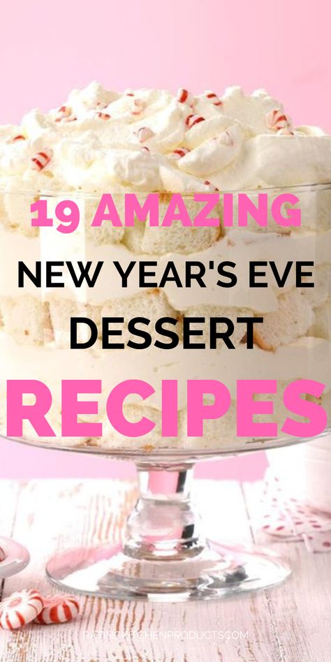 New Years Eve Trifle, New Years Trifle, Dessert Recipes New Years, New Years Trifle Desserts, New Years Cake Recipes, New Years Food Ideas Desserts, New Year Desserts Ideas Easy, New Year Baking Ideas, New Year’s Eve Desserts For Kids