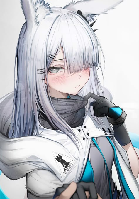 FrostNova - Arknights Frostnova Arknights, Snow Bunnies, Funny Prank Videos, Fantasy Concept Art, Anime Poses, Character Portraits, White Hair, Otaku Anime, Cute Anime Character