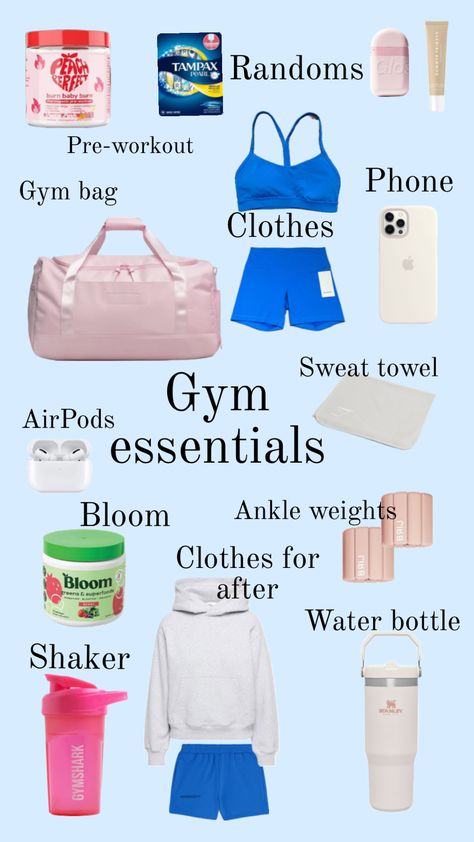 My gym essentials!!! #preppykrys #thatgirl #preppyaesthetic #vanillagirl #summer #outfitinspo #preppy #outfit #gym #gymoutfit #gymgirl Preppy Gym, Outfit Gym, My Gym, Gym Girl, Gym Essentials, Preppy Aesthetic, Workout Ideas, Preppy Outfit, 6th Grade