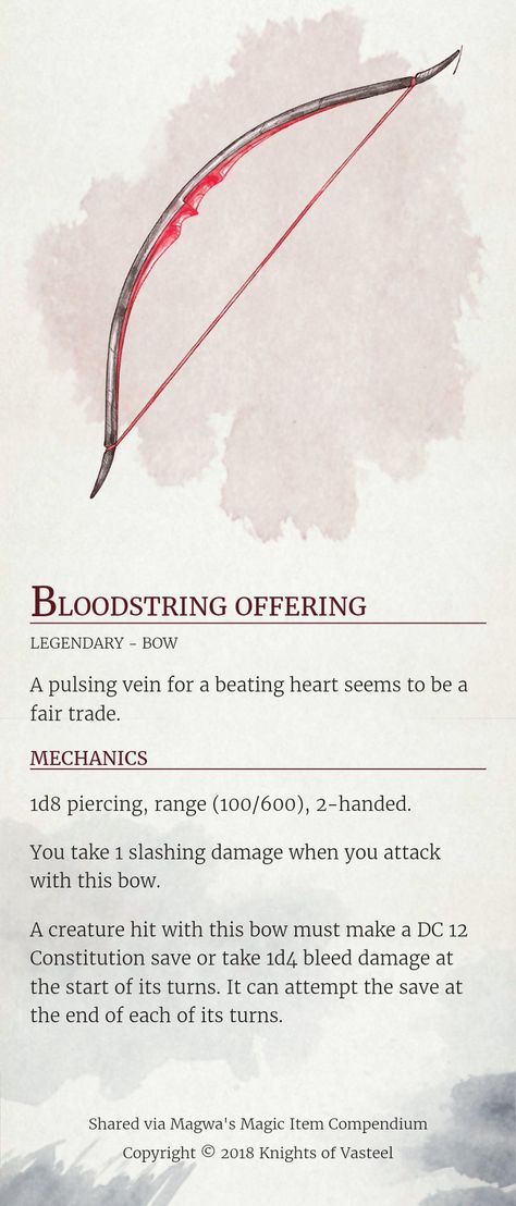 Homebrew Bows 5e, Dnd Bows Homebrew, Dnd 5e Magic Bows, Magic Bow 5e, Dnd Bow Homebrew, Dnd Magic Bow, Dnd 5e Legendary Magic Items, Dnd Longbow, Dungeons And Dragons Magic Items