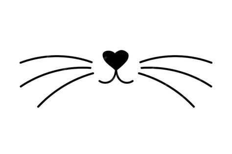 Premium Vector | Vector flat cat heart nose. cute cat face silhouette icon. logo illustration isolated on white background Face Silhouette, Cat Nose, Cute Cat Face, Cat Heart, Logo Illustration, Cat Face, Cartoon Cat, Vector Photo, Business Logo