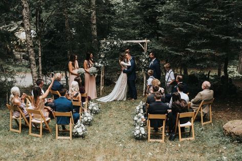 Intimate Boho Wedding at Olympic National Park, WA | Vanessa and Tim | https://wanderingweddings.com/intimate-boho-wedding-at-olympic-national-park-wa-vanessa-tim/ Intimate Boho Wedding, Small Outdoor Wedding, Backyard Wedding Ceremony, Small Weddings Ceremony, Small Backyard Wedding, Wedding Ceremony Ideas, Tiny Wedding, Yard Wedding, National Park Wedding