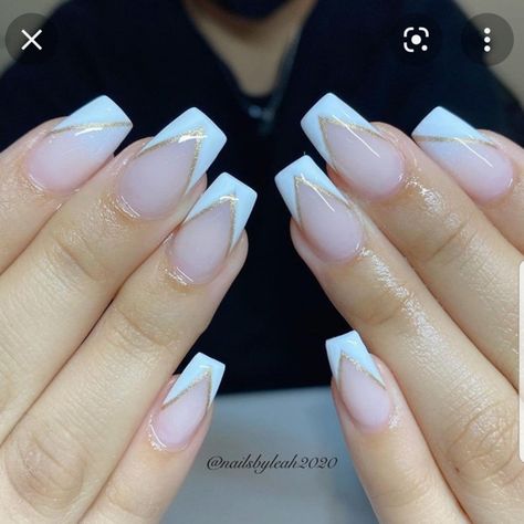 Gold And White Nails, Spring Break Nails, Nail Tip Designs, Graduation Nails, Gel Nail Art Designs, Holiday Nail Designs, Nude Nail Designs, Fancy Nails Designs, Nails Today