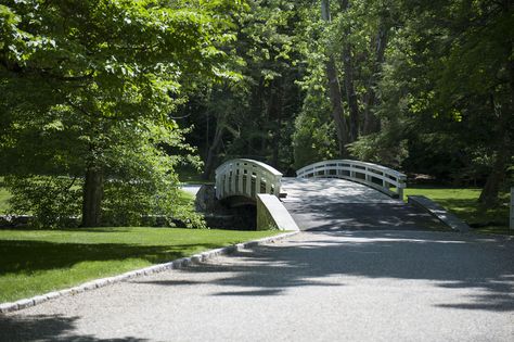 Residential Bridge Construction in Florida | Foundation Masters Small Bridge Design, Driveway Bridge, Lakefront Landscaping, European Exterior, Statue Of Liberty Facts, Backyard Bridges, Community Ideas, Water Fountain Design, Hotel Facade